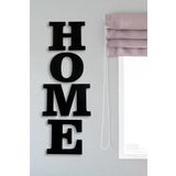 Siyah Ahşap Dekoratif HOME yazısı Şık Duvar Tablo
