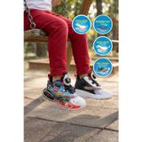 Siyah Akıllı Bağcıklı Fileli Hafif Unisex Çocuk Spor Ayakkabı Sneaker 400 P