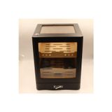 Siyah Aksesuar Çekmeceli Camlı İçi Ledli Humidor Puro Kutusu Phum0258