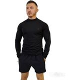 Siyah Aktif Basınç Erkek Antrenman Tişört, Koşu Fitness Ağırlık Terletmez Tişört - 2XL