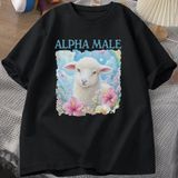 Siyah Alfa T Meme Aptal Garip Keçi Grafik Teeba - XL