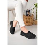 Siyah Anne Ortopedik Taban Bağcıksız Slip-on Günlük Rahat Giyim Anatomik Yürüyüş Ayakkabı Sıyah