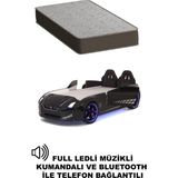 Siyah Arabalı Yatak Kapıları Açılan Gtr Full Ledli Kumandalı ve Müzikli + Ortopedik Yatak - 90 x 190 cm