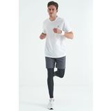 Siyah Arka Bilek Baskı Detaylı Yüksek Bel Slim Fit Aktif Spor Erkek Tayt - 84988 - S