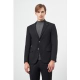 Siyah Armürlü Mono Yaka Tam Astar Esnek 6 Drop Slim Fit Classic Takım Elbise 1001245175