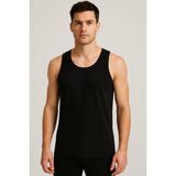 Siyah Askılı Erkek Atlet Premium %100 Pamuk - 3XL