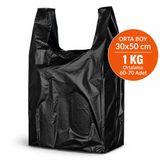 Siyah Atlet Poşet Orta Boy 1 Kg - Market, Manav, Çöp Ve Taşıma Poşeti