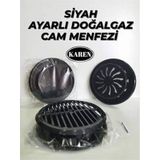 Siyah Ayarlı Doğalgaz Menfezi Cam Ventilasyon Kombi Havalandırma