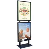 Siyah B2 50X70 Çift Kat Sac Tabanlı Çift Taraflı Reklam ve Kaldırım Panosu Twinboard Poster Panosu