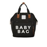 Siyah Baby Bag Baskılı Cepli Anne Bebek Bakım Sırt Çantası M000005163