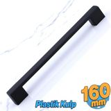 Siyah Badem10 Gölcük 160 mm Sert Plastik Kulp Ergonomik ve Şık Mobilya Çekmece Kulpu