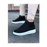 Siyah bağcıklı sneakers yarım bilek bot