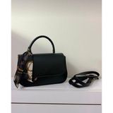 Siyah Baget Çanta El ve Omuz (Şal Detaylı)