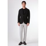 Siyah Balıksırtı Desen Torba Cep Slim Fit Erkek Ceket - 54