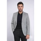 Siyah Balıksırtı Desenli Gold Renk Metal Düğmeli Slim Fit Erkek Blazer Ceket - Wessi - 6 Drop - 56 - Black
