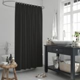 Siyah Banyo Perdesi 180x200 Duş Perdesi Tek Kanat Banyo Perdeleri - Su Geçirmez Küvet Perde