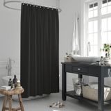 Siyah Banyo Perdesi - Duşakabin Perdesi, 180x200 Cm Ev Dekorasyon Perdeleri-Siyah Küvet Perdesi