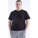 Siyah Basic Kısa Kol O Yaka Büyük Beden Erkek T-Shirt - 88072