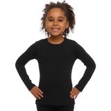 Siyah Basic Mevsimlik Likralı Uzun Kollu Kız Çocuk Tişört - 6 Yaş