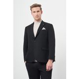 Siyah Baskılı Gabardin Mono Yaka Tam Astar Çift Yırtmaç 2 Düğme 4 Drop Comfort Fit Classic Ceket 1002245157