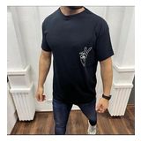 Siyah Baskılı Oversize Erkek Tişört