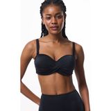 Siyah Beauty Toparlayıcı Balenli Balconette Bikini Üstü - 80D