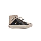 Siyah Bej Çocuk Hi Sneaker Ayakkabı