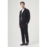 Siyah Berberi Yaka Örme Beli Lastikli 6 Drop Slim Fit Astarsız Esnek Takım Elbise 1001260177