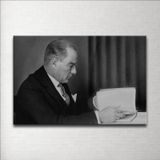 SİYAH BEYAZ ATATÜRK KANVAS TABLO