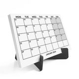 Siyah Beyaz Aylık Planlama 2026 Takvim, 2026 Masa Takvimi, Black White Monthly Planner Calendar