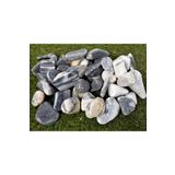 Siyah-beyaz Çizgili Dolomit Taş 2 Kg 2-4 Cm Siyah Beyaz Dolomit Dere Taşı Çakıl Taşı Bahçe Taşı