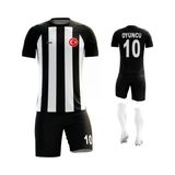 Siyah Beyaz - Çizgili - Kişiye Özel Futbol Forması Takımı