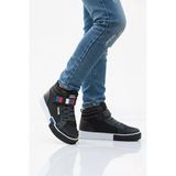 Siyah Beyaz Çocuk Uzun Boğazlı Hi Sneaker Spor Ayakkabı