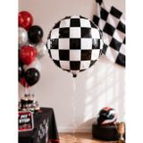 Siyah Beyaz Dama Desenli Folyo Balon – Doğum Günü Parti Dekoru 45 cm