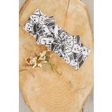 Siyah Beyaz Desenli El Yapimi Yumusak Fiyonk Baglamali Dogal Pamuklu Penye Bebek Cocuk Kiz Bandana Efsane Serı