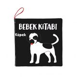 Siyah Beyaz Evcil Hayvanlar Kumaş Sessiz Kitap T137 - Bez Kitap