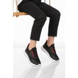Siyah Beyaz Fileli Hafif Esnek Unisex Çocuk Spor Ayakkabı 9060 Motano F