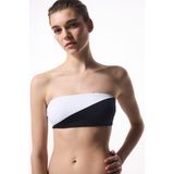 Siyah Beyaz Gina Straplez Bikini Üstü - Renkli - 34