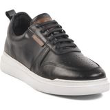 Siyah-Beyaz Hakiki Deri Erkek Sneaker Premium 412 M - Siyah - Beyaz