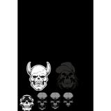 Siyah Beyaz İskelet Sticker Set 12 Parça Telefon, Tablet, Defter, Laptop Sticker