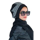 Siyah Beyaz Kaşe Tesettür Bere -30200