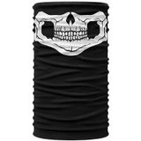 Siyah Beyaz Klasik Kuru Kafa Çok Amaçlı Bandana Buff Saç Bandı Maske Balaklava Boyunluk Motosiklet ve Outdoor Kullanımı İçin