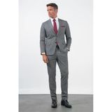 Siyah-Beyaz Mono Yaka 6 Drop Slim Fit Tam Astar Esnek Takım Elbise 1001260172