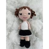 Siyah Beyaz Öğrenci Kız Bebek Amigurumi Organik Anahtarlık Oyuncak