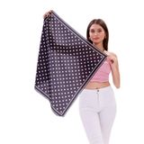 Siyah Beyaz Puantiye Model Fular Bandana Şal Estascarf 70x70 Cm