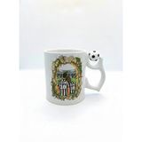 Siyah Beyaz Sevgililere Özel Kupa Bardak - Taraftar Kupa Bardak - Siyah Beyaz Hediye Mug (Tema 2, Futbol Toplu)