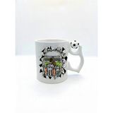 Siyah Beyaz Sevgililere Özel Kupa Bardak - Taraftar Kupa Bardak - Siyah Beyaz Hediye Mug (Tema 3, Futbol Toplu)
