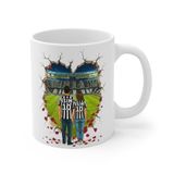 Siyah Beyaz Sevgililere Özel Kupa Bardak - Taraftar Kupa Bardak - Siyah Beyaz Hediye Mug (Tema 5, Beyaz)
