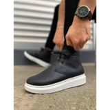 Siyah (Beyaz Taban) Bağcıklı Erkek Sneaker Bot