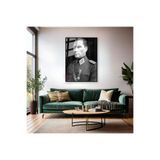 Siyah Beyaz Uniformalı Atatürk Portresi Kemal Atatürk Metal Çerçeveli Cam Tablo Ev Ofis Dekoru
